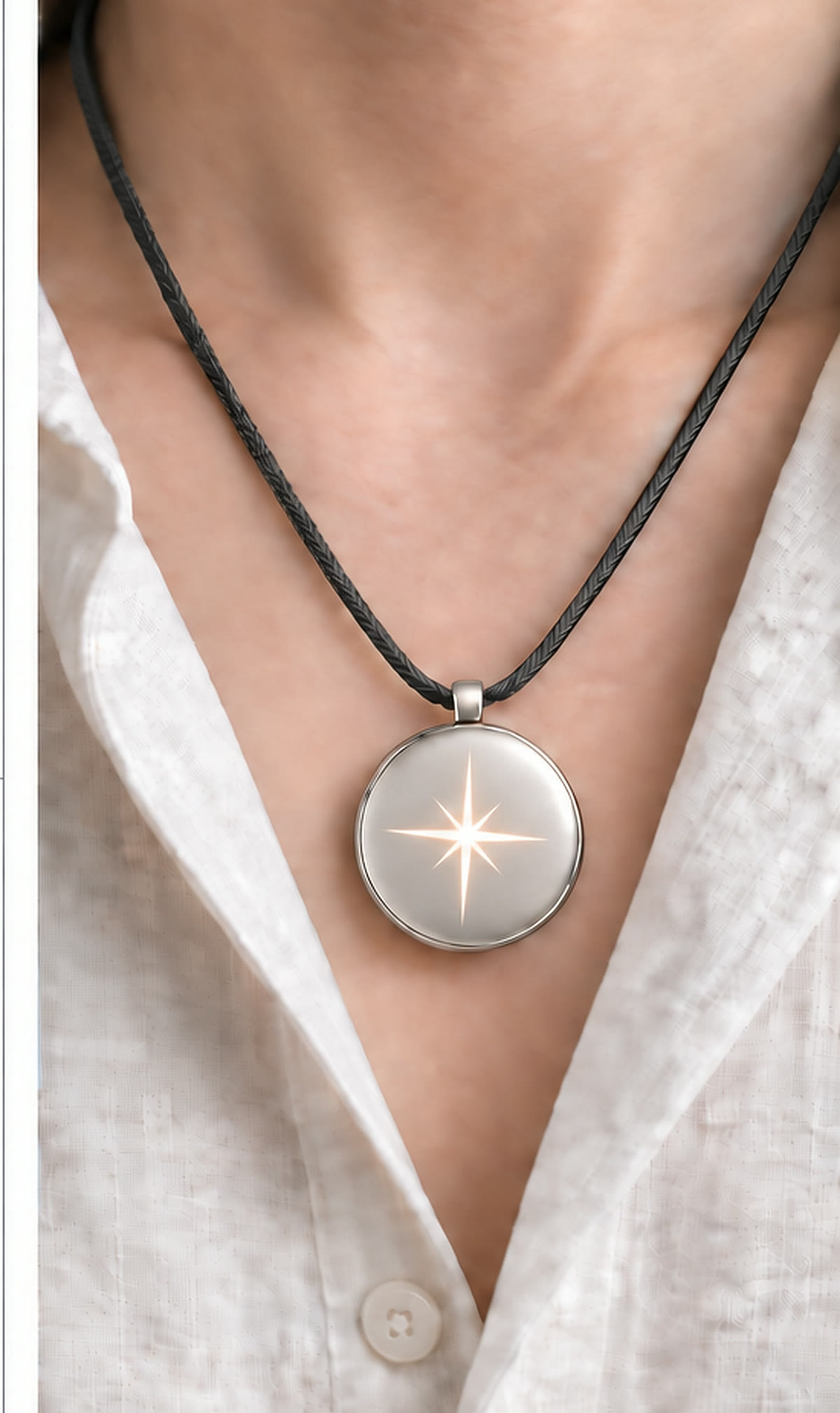 WELUMERIA wearable memory pendant shown as a wearing design visualization